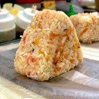 Poke Maki Onigiri (2)* · Japanese rice ball with house sauce, spicy tuna, crab mix, furikake and wrap with roasted se...