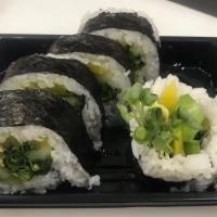 Vegetable Sushi Roll (5)* · Cucumber, Avocado, Pickled Daikon, Sprouts, Spring Mix