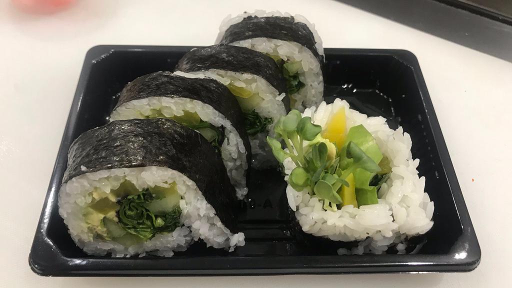 Vegetable Sushi Roll (5)* · Cucumber, Avocado, Pickled Daikon, Sprouts, Spring Mix