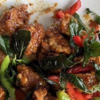 Crispy Garlic Chicken · Most popular. Stir fried crispy chicken with garlic in sweet chili paste topped with fried b...