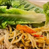 Som Tum (Papaya Salad) (Thai Or Lao Style) · Papaya salad Thai style or Lao style served with sticky rice.