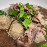 Boat Noodle · Thai style noodles with a strong flavor and short ribs.