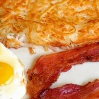 1St Ave Special · Two eggs made to your liking, your choice of bacon or sausage links and hash browns or home ...