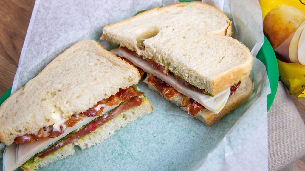 Supreme Sandwich · Turkey, bacon, Swiss, avocado, lettuce, tomato and mayo on cold sourdough.