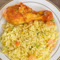 Fried Rice · Richly flavoured rice with mixed veggies, sliced fried plantain and Chicken. (Image availabl...