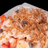 Bionico / Fruit Salad With House Cream And Granola (Large) · Chopped red apples, papayas, cantaloupe, strawberries, and banana mixed with the house cream...