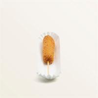 Rice Crispy Corn Dog · 100% Beef Sausage.
Deep fried coated with House made Sweet Rice Flour Batter and Panko Bread...