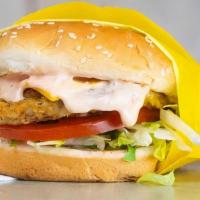 Garden Burger Combo · A 1/4 veggie and cheese patty with american cheese, lettuce, tomato, onions, and our house m...