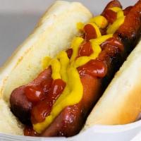Hot Dog Combo · Served plain with the option to add toppings (Includes a small fry and drink)
