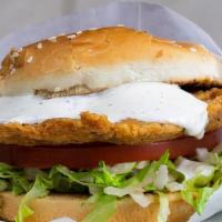 Chicken Filet (Spicy Deep Fried) · A deep fried spicy chicken fillet with lettuce, tomato, and our house made ranch