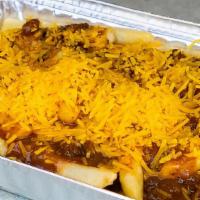 Chili Cheese Fries · Hot fries with topped with chili and your choice of cheddar cheese or nacho cheese