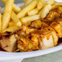 2 Piece Chicken Kabob · 2 chicken kabobs, together with pineapple and teriyaki sauce, served with your choice of fre...