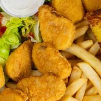 9 Piece Chicken Nuggets Dinner · 9 chicken nuggets served with your choice of french fries or rice (Side salad and two pieces...