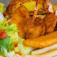 Combo Shrimp (2) & Fish (2) Dinner · 2 large breaded butterfly shrimp and 2 fish filet's served with your choice of french fries ...