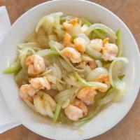 Shrimp Chow Mein · Served with fried crispy noodles.