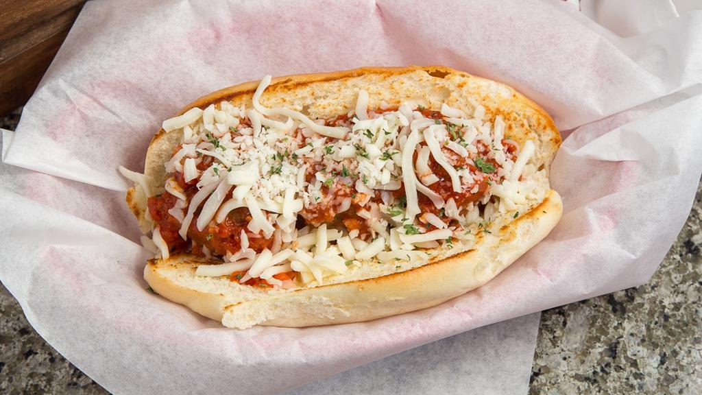 Meatballs Sandwich · Delicious homemade meatballs with our marinara sauce and cheese. Available with beef, vegetarian and vegan.