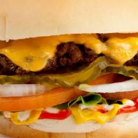 Big Steakhouse · 1/2 lb hand “smashed” ground STEAK burger / 2 slices american cheese / pickles / lettuce / c...