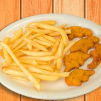 Kids' Chicken Nuggets · Served with French fries. Kids' size beverage included.