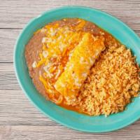 Authentic Enchiladas Jalisco · Topped with our delicious mildly jalisco sauce and ranchero fresh cheese. Served with Mexica...