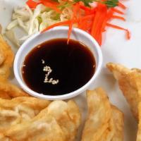 Potstickers · Ground pork dumplings served with soy ginger sauce. Served deep fried, pan fried or steamed