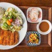 Katsu Chicken · Chicken breast breaded and cut into cutlets. Served with house made katsu sauce. Served with...