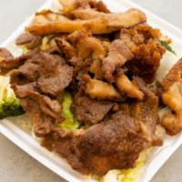 Beef & Chicken Teriyaki · Served with steamed rice and mixed vegetables