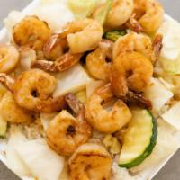 Shrimp Teriyaki · Served with steamed rice and mixed vegetables