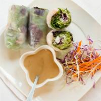 Fresh Salad Rolls (2 Pieces) · Mixed veggies and rice noodle wrapped with rice paper and served with peanut sauce.