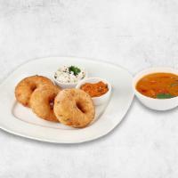 Black Gram Doughnuts · A popular South-Indian breakfast fritter made with black gram, spices and curry leaves.