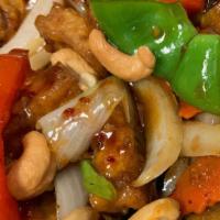 Cashew Nut Stir Fry · A popular cashew nut stir fry with carrot, bell pepper, broccoli, onion, green onion, and ca...