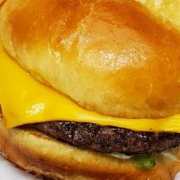 Cheeseburger · 1/4 pound classic burger served with American cheese, garnished with mustard and lettuce