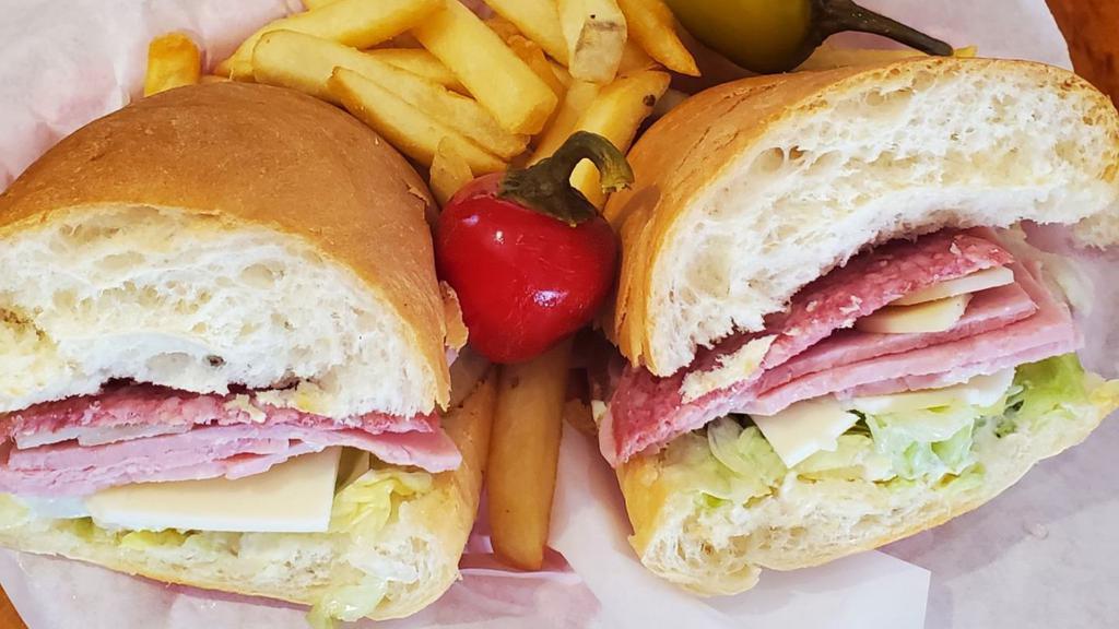 Hoagie · Freshly sliced Italian salami, deli-style baked ham, pro and swiss cheeses. Served on a mini loaf with mayo and lettuce. Your choice cold or grilled.