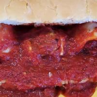 Meatball Sub · Our handmade meatballs tucked between a locally baked bun, provolone cheese, and our famous ...