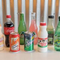 Soda Can · Pepsi, Crush, Sprite, A&W Root Beer, Coke, Diet Coke, Kerns Guava, Kerns Mango