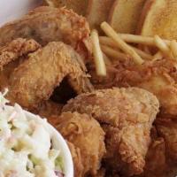 8 Pc Feast Fried Chicken-All White · 8 pcs All White Meat Fried Chicken. Large Fries, Large Coleslaw. 5 Garlic Toast
