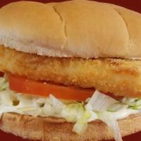 Fish Sandwich · Sandwich made with a piece of cut fish that is either fried baked or grilled. 