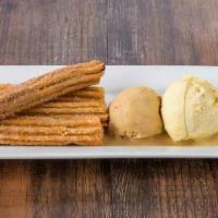 Churros · Churros filled with caramel served with one scoop of ice cream. If ice cream flavor is not c...