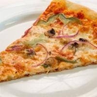 Vegetarian Pizza Slice · Mushrooms, Green Peppers and Onions