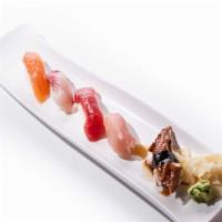 Sushi Set A (Hh) · Tuna, salmon, yellowtail, albacore, and eel.