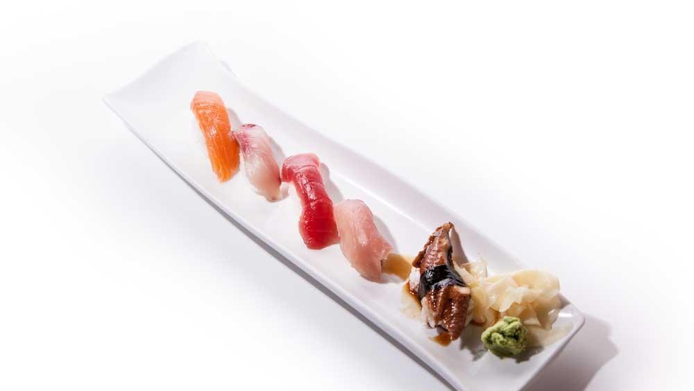 Sushi Set A (Hh) · Tuna, salmon, yellowtail, albacore, and eel.