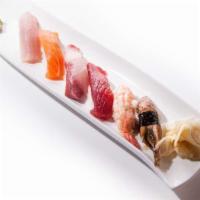 Chef'S Choice Sushi · Omakase - 14-16 pieces, varies based on types of cuts included. Chef's selection of premium ...