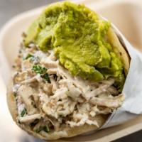 Reina Pepiada Arepa · Delicious home made chicken salad with avocado.