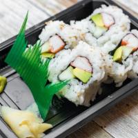 California Roll (4Pc) · Crab, avocado, cucumber, rolled inside-out.
