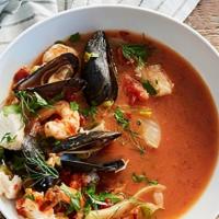 Bouillabaisse · Shellfish stew featuring shrimp, crab, lobster, fish, mussels and clams. A definite favorite...