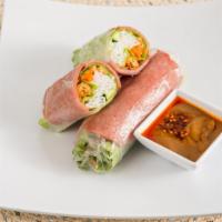 Grilled Pork Sausage Spring Rolls (2 Pcs) · Grilled pork wrapped in rice paper with lettuce, carrot and radish pickle, cilantro and mint...