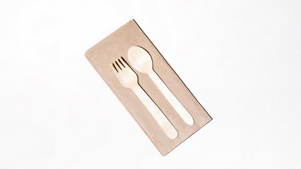 To Go Silverware · Napkin with disposable fork + spoon