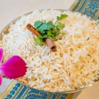 Jeera Rice · Basmati rice cooked with saffron and cumin seeds.