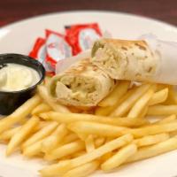 Chicken Shwarma Wrap · Choice of one side.