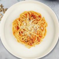 Italian Sausage Pomodorini · Linguine tossed with mild Italian sausage, tomatoes, garlic, fresh basil, Parmesan, and fres...