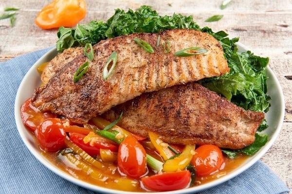 Tilapia Meal · Soft, flaky tilapia cooked the way you want it. Choose from Curry, Coconut Curry, Brown Stew, Escovitch, or Jerk.  Served with your choice of 2 side items, plantain and festival.